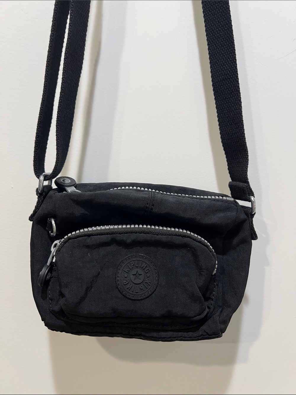 Kipling Mini Black Compact Crossbody Belt Bag